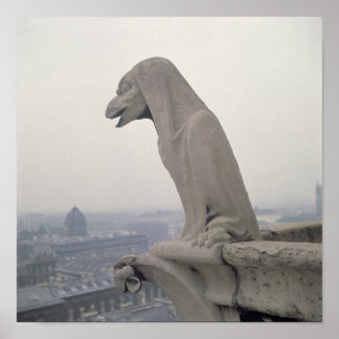 Gargoyle on the balustrade of the Grande Poster