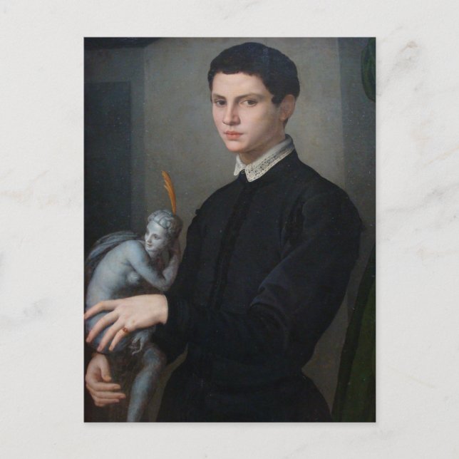 Gargoyle or Dark Cupid in this Disturbing Italian  Postcard (Front)