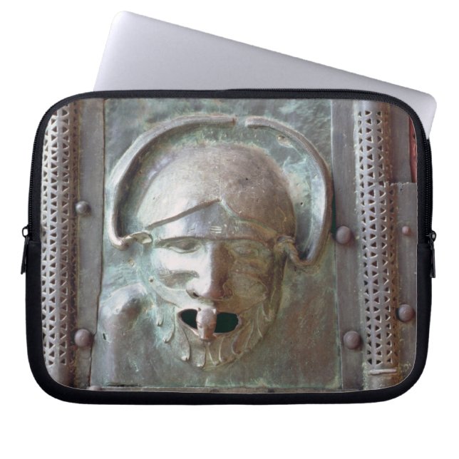 Gargoyle panel from the left door of the portal, 1 laptop sleeve (Front)