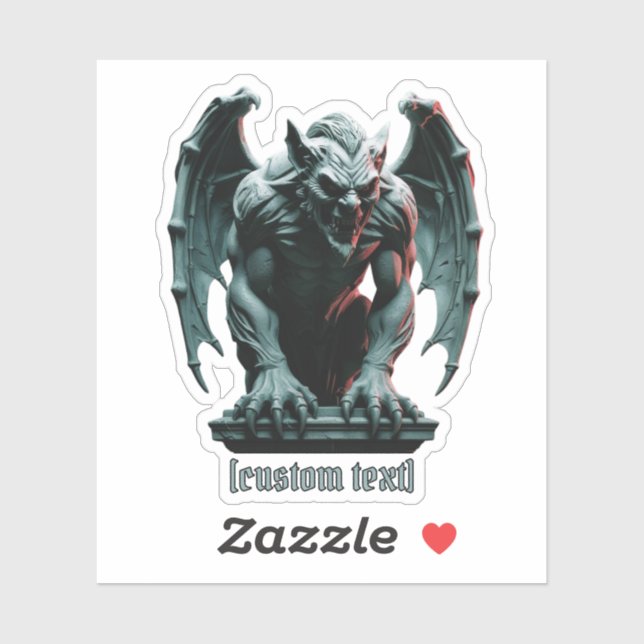Gargoyle Statue –  Custom Text & Cut Vinyl Sticker (Sheet)