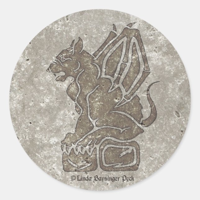 Gargoyle Stone Classic Round Sticker (Front)