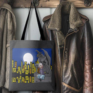 Gargoyle Urban Fantasy Cityscape Tote Bag