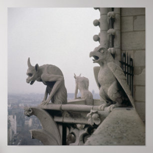 Gargoyles on the balustrade of the Grande Poster