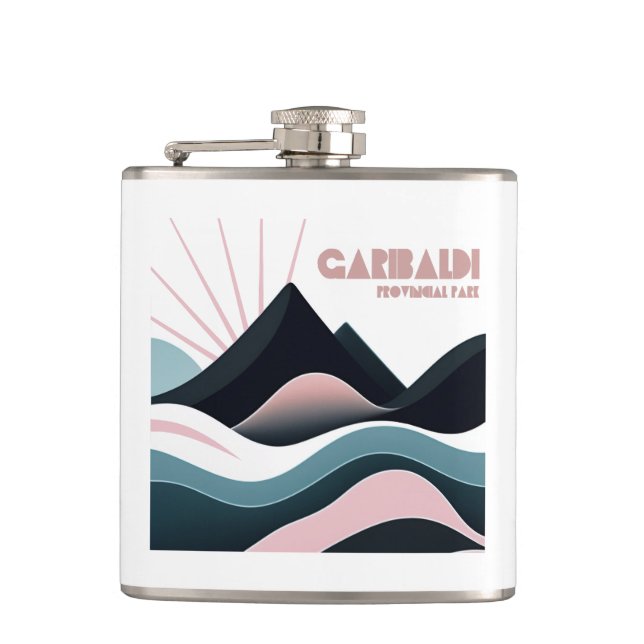 Garibaldi Provincial Park Coloured Hills Hip Flask (Front)