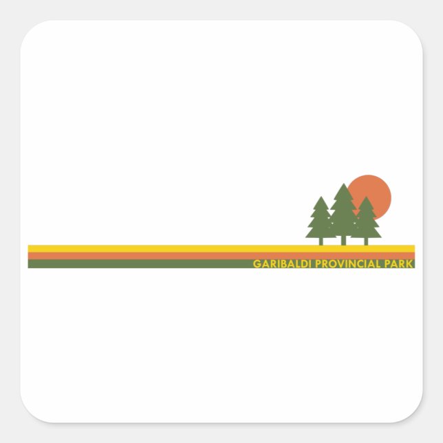 Garibaldi Provincial Park Pine Trees Sun Square Sticker (Front)