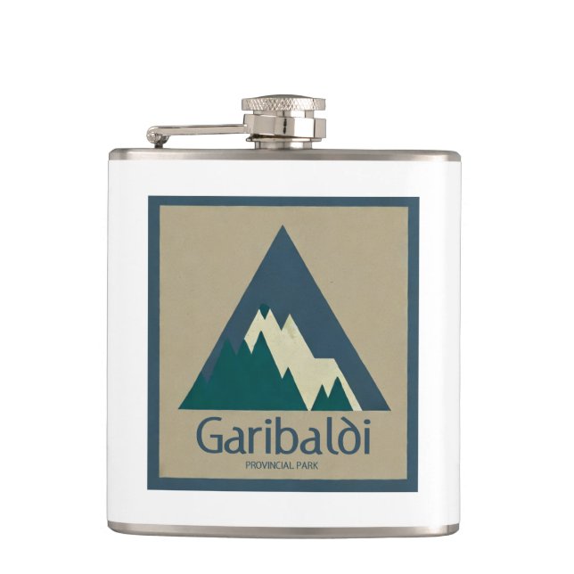 Garibaldi Provincial Park Rustic Hip Flask (Front)