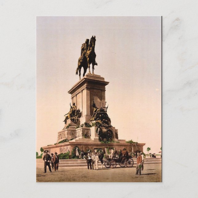 Garibaldi's Monument, Rome, Italy vintage Photochr Postcard (Front)