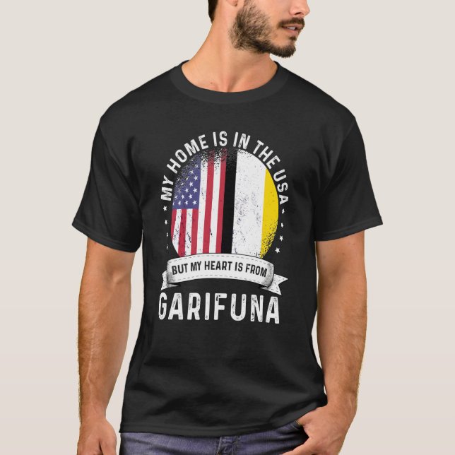 Garifuna American Patriot Grown Proud Home USA Fla T-Shirt (Front)