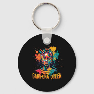 Garifuna Queen Design For Honduras Caribbean Afro Key Ring