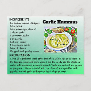 Garilic Hummus Recipe Post Card