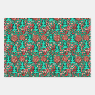 Garish Retro Holiday Wrapping Paper Sheet