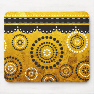 Garland ARTdeco black white + gold leaf backgr. Mouse Pad