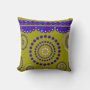 Garland ARTdeco violet blue + your backgr. colour Cushion