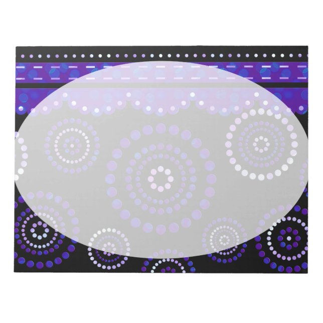 Garland ARTdeco violet blue + your backgr. colour Notepad (Front)