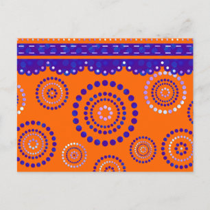 Garland ARTdeco violet blue + your backgr. colour Postcard