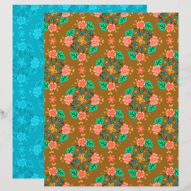 Garland Brown Scrapbook Paper (Front/Back)