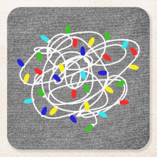 Garland Christmas Lights-87878W Square Paper Coaster