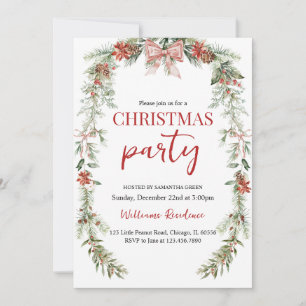 Garland Christmas Party Invitation