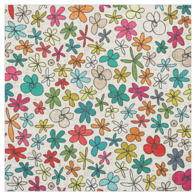 garland flowers fabric (Swatch)