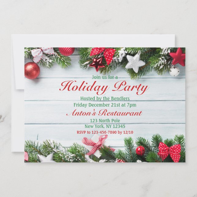 Garland Holiday Party Invitation (Front)