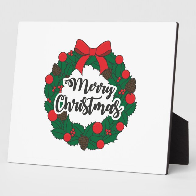 Garland Merry Christmas Plaque (Side)