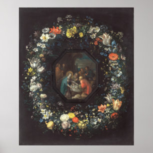 Garland of Flowers - Frans Francken Fine Art Poster