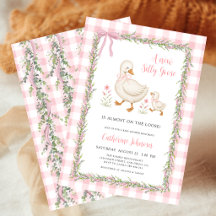 Garland Silly Goose Pink Gingham Baby Shower