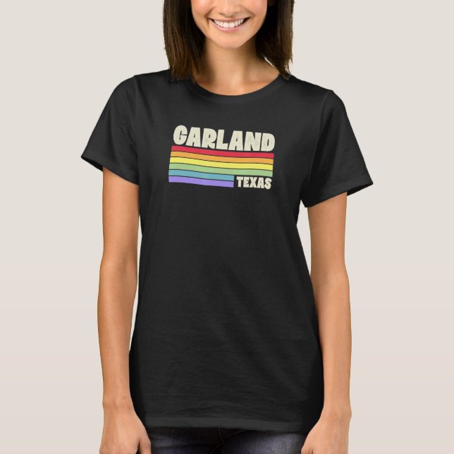Garland Texas Pride Rainbow Flag Gay Pride Merch Q T-Shirt (Front)