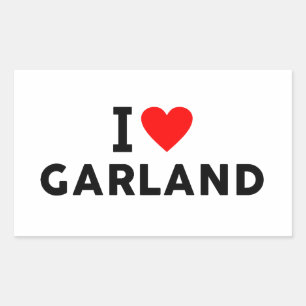 Garland United States love city heart like travel Rectangular Sticker
