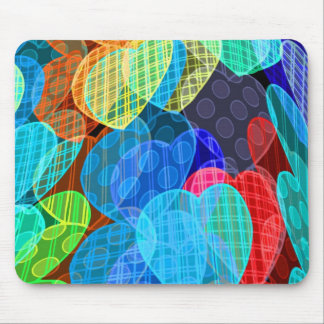 garlands of pastel coloured hearts mouse pad