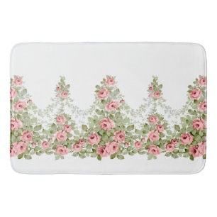 Garlands of Pink Victorian Roses Bath Mat
