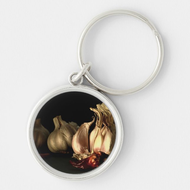 Garlic and Chilli Pepper Spices Key Ring (Front)