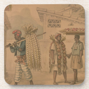 Garlic and Onion Sellers, 1826 (w/c on paper) Coaster