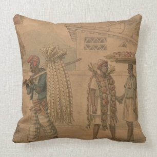 Garlic and Onion Sellers, 1826 (w/c on paper) Cushion