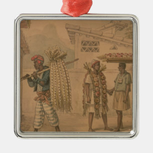 Garlic and Onion Sellers, 1826 (w/c on paper) Metal Ornament
