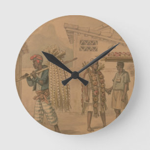 Garlic and Onion Sellers, 1826 (w/c on paper) Round Clock