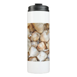 Garlic Bulbs Artistic Black Outline Art Thermal Tumbler
