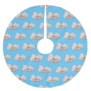 Garlic cartoon illustration   brushed polyester tree skirt