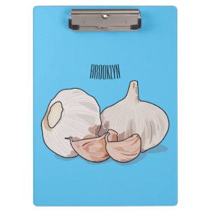 Garlic cartoon illustration clipboard