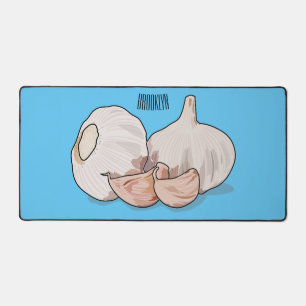 Garlic cartoon illustration desk mat