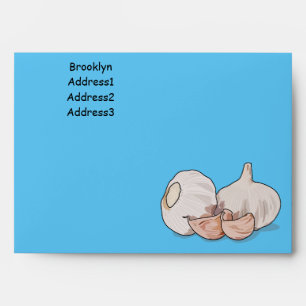 Garlic cartoon illustration envelope