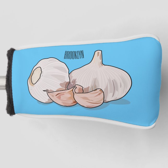 Garlic cartoon illustration   golf head cover (Front)