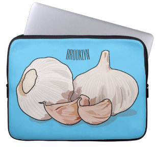 Garlic cartoon illustration   laptop sleeve