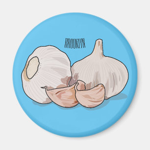 Garlic cartoon illustration magnet
