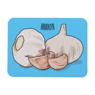 Garlic cartoon illustration magnet