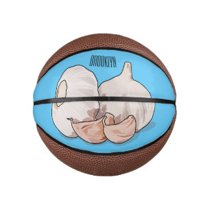 Garlic cartoon illustration mini basketball