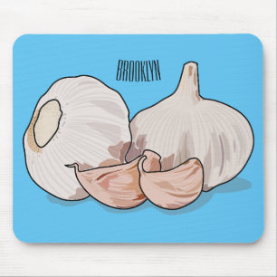 Garlic cartoon illustration mouse pad