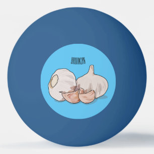 Garlic cartoon illustration ping pong ball