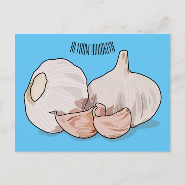 Garlic cartoon illustration   postcard (Front)