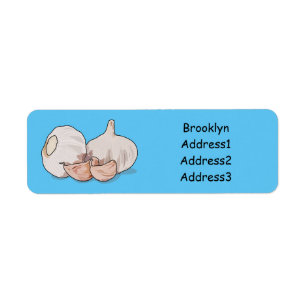 Garlic cartoon illustration return address label